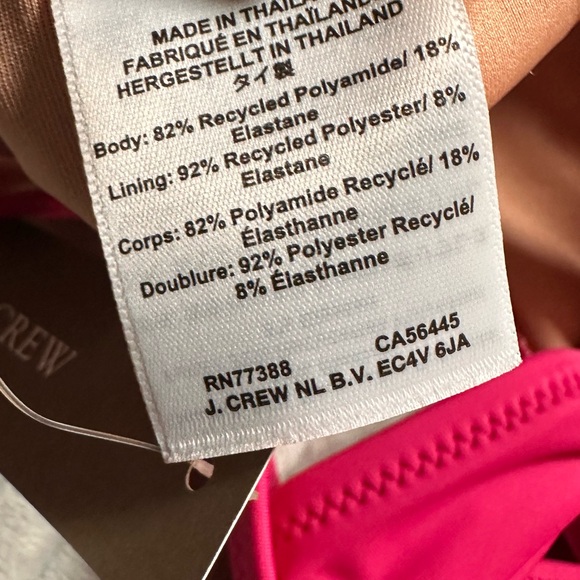 J. CREW Fuchsia Ruched V-neck one-piece - Various Sizes - Style BC116 - NWT - Picture 6 of 8